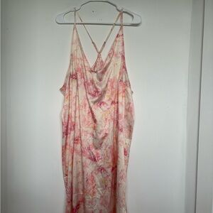 Elegant Pink and Cream Women's Dress